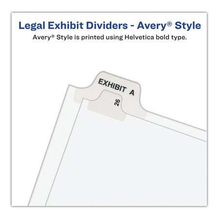 Avery Dennison Index Side Tab 8-1/2 x 11", #301-325, White, PK25 01342